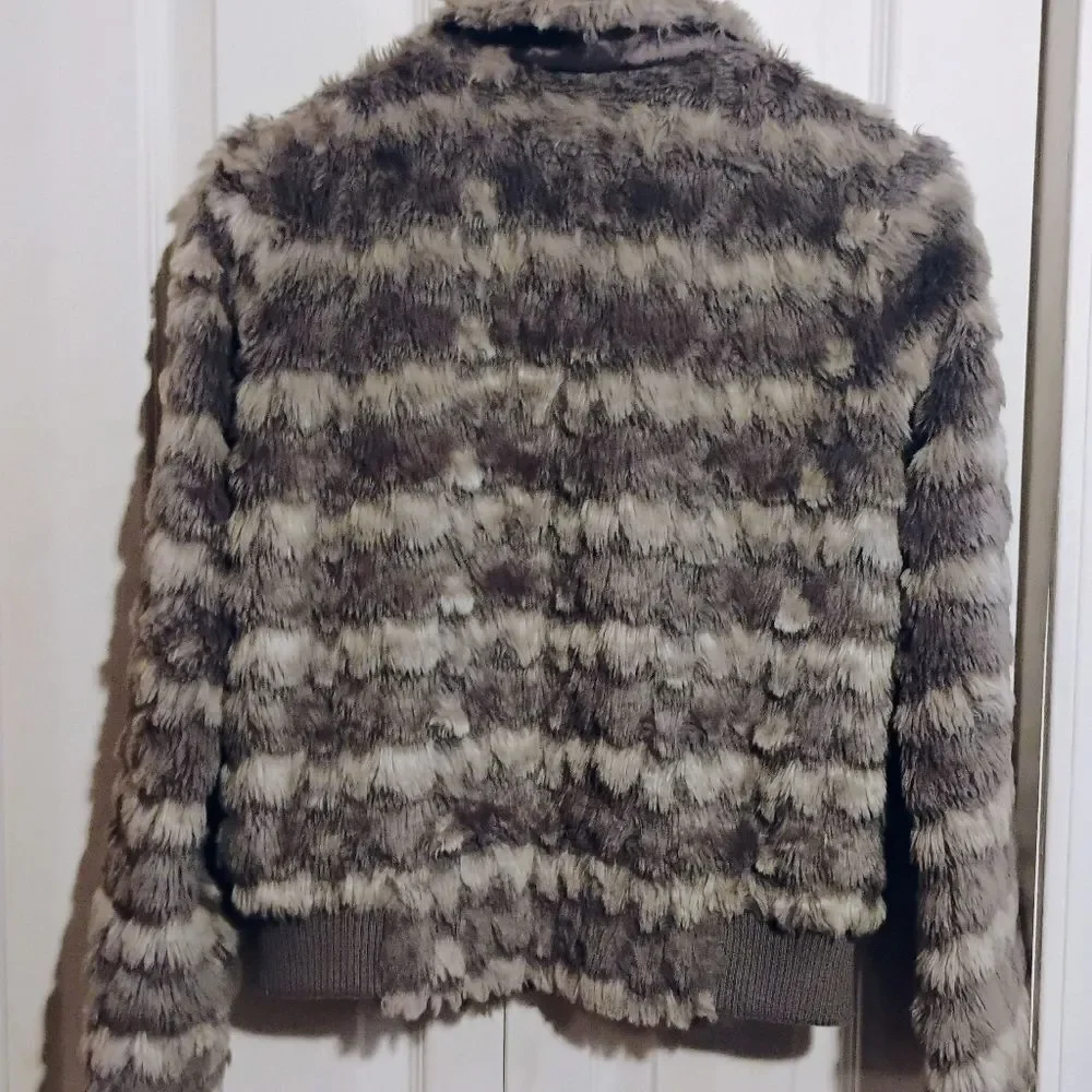 Cherokee Kids Faux Fur Jacket - Brown and Gray